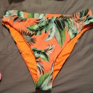 Tropical Leaf Print Bikini Bottom